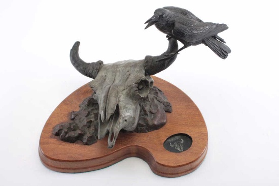 19RZ-2 BROZE "OWL & CROW TRIBUTE TO RUSSELL"