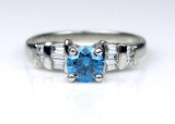 19CAI-41 BLUE & WHITE DIAMOND RING