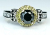 19CAI-53 BLACK & WHITE DIAMOND RING