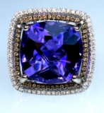 19CAI-23 AMETHYST & DIAMOND RING