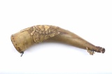 19RH-140 CARVED POWDER HORN