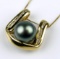 19CAI-43 BLACK PEARL & DIAMOND PENDANT