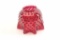 19KZ-9 ANTIQUE WAVY GLASS CRANBERRY LAMPSHADE