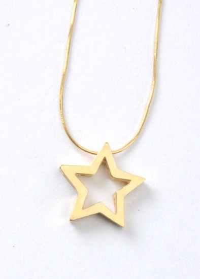 19RPS-24 GOLD 5 POINTED STAR NECKLACE