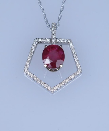 19CAI-55 RUBY & DIAMOND PENDANT