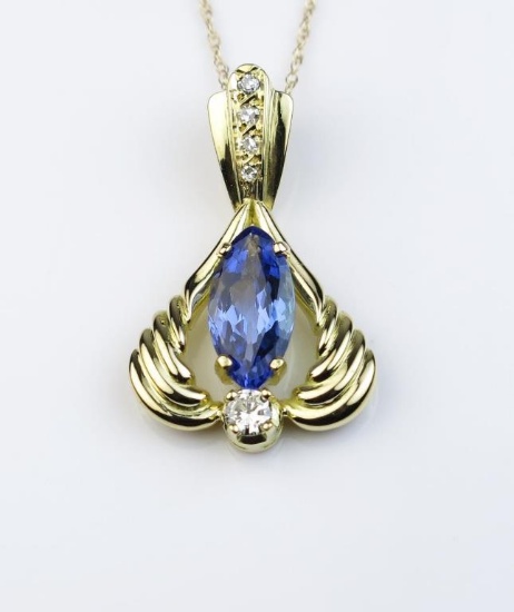 19CAI-61 TANZANITE & DIAMOND PENDANT