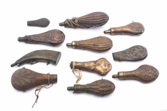 19RH-143 POWDER HORN & FLASK LOT