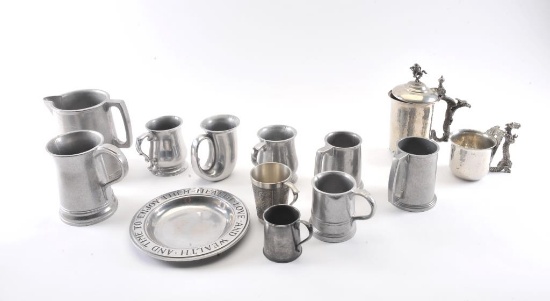 19OX- 36 LOT OF SILVER PLATED PEWTER