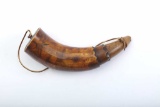 19SA-1 CARVED AMERICAN POWDER HORN