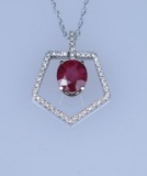 19CAI-55 RUBY & DIAMOND PENDANT