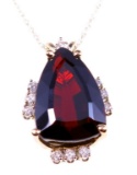 19CAI-50 RHODOLIT & DIAMOND PENDANT