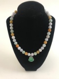 20RPS-39 MULTI-COLOR JADE BEAD NECKLACE