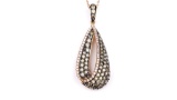 20CAI-35 WHITE & CHAMPAGNE DIAMOND PENDANT