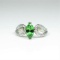 20CAI-18 TSAVORITE GARNET & DIAMOND RING