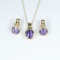 20CAI-26 AMETHYST & DIAMOND PENDANT & EARRINGS