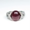 20CAI-5A CABOCHON RUBY & DIAMOND RING