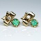 20CAI-11 EMERALD & DIAMOND EARRINGS