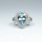 20CAI-12 AQUAMARINE & DIAMOND RING