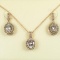 20CAI-16 MORGANITE & DIAMOND PENDANT & EARRINGS