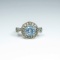 20CAI-17A  AQUAMARINE & DIAMOND RING