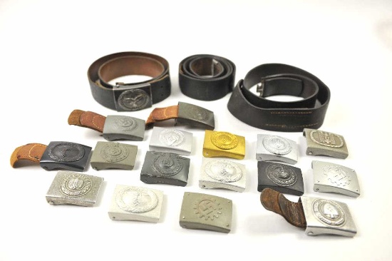 20IB-19 GERMAN BUCKLES & BELT LOT