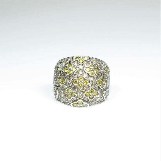 20CAI-11A YELLOW SAPPHIRE & DIAMOND RING