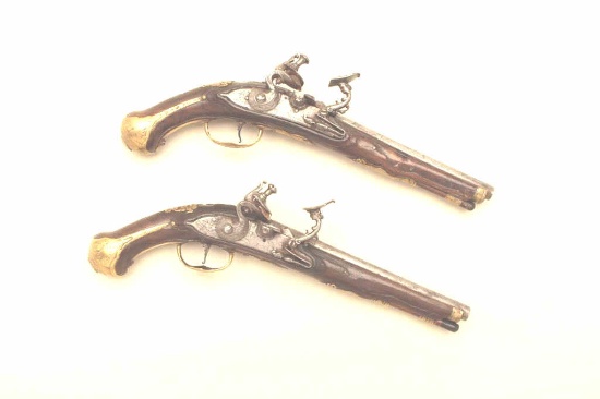 18GV-8 PAIR OF SNAPHANCE FLINTLOCK PISTOLS