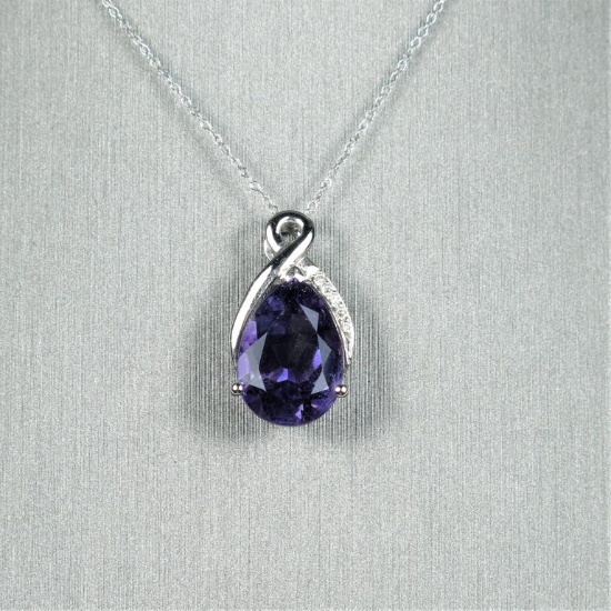 20CAI-40 AMETHYST & DIAMOND PENDANT