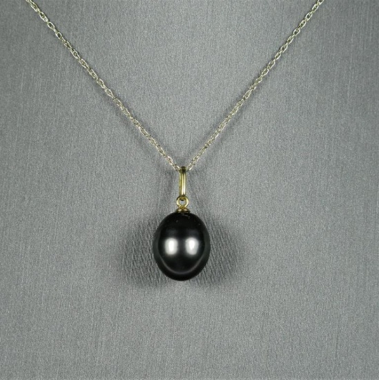 20CAI-42 NATURAL BLACK TAHITIAN PEARL PENDANT