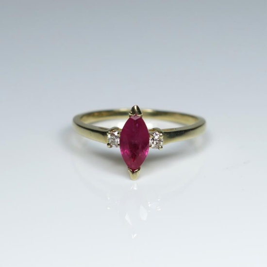 20CAI-15A BURMESE RUBY & DIAMOND RING