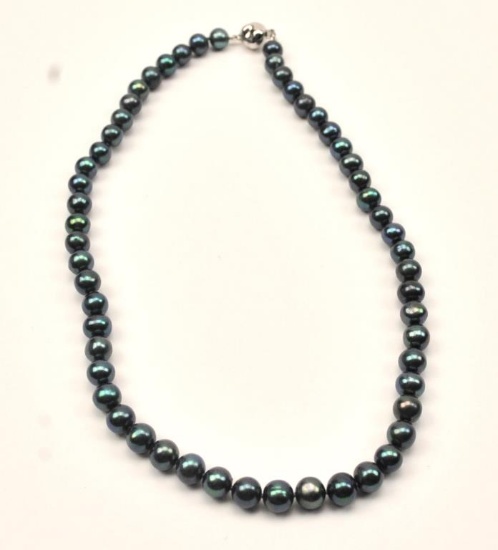 20RPS-8 BLACK PEARL NECKLACE