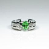 20CAI-20 TSAVORITE GARNET & DIAMOND RING