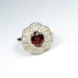 20CAI-25 SPESSARTITE GARNET & DIAMOND RING