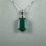 20CAI-1 EMERALD & DIAMOND PENDANT