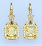 20CAI-8 YELLOW & WHITE DIAMOND EARRINGS