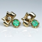 20CAI-11 EMERALD & DIAMOND EARRINGS
