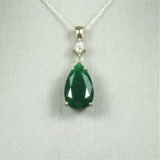 20CAI-13 EMERALD & DIAMOND PENDANT