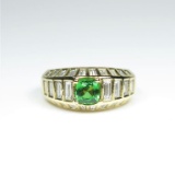 20CAI-15 TSAVORITE GARNET & DIAMOND RING