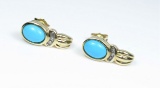 20CAI-33 TURQUOISE & DIAMOND EARRINGS