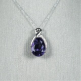 20CAI-40 AMETHYST & DIAMOND PENDANT
