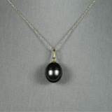 20CAI-42 NATURAL BLACK TAHITIAN PEARL PENDANT
