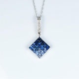 20CAI-43 BLUE SAPPHIRE & DIAMOND PENDANT