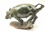 20HI-19 CARVED STONE BUFFALO