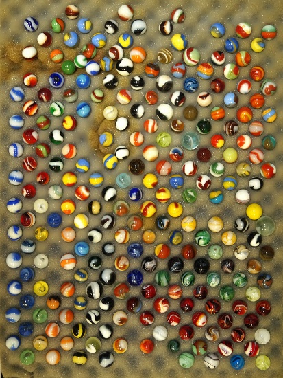 Large Group! 260 Marbles Inc. Akro Corkscrews, Red Swirls and others!