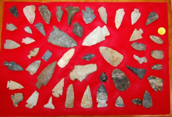 47 Field Found Arrowheads found in Ashland Co., Ohio.  Largest is 3".