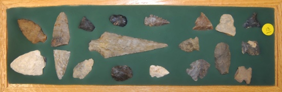 19 Field Found Arrowheads from Ashland Co., Ohio.  Largest is 4 7/8".