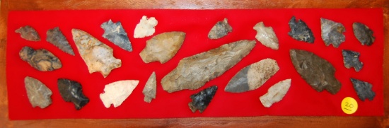 Group of 23 Field Found Arrowheads from Ashland Co., Ohio.  Largest is 4 5/8".