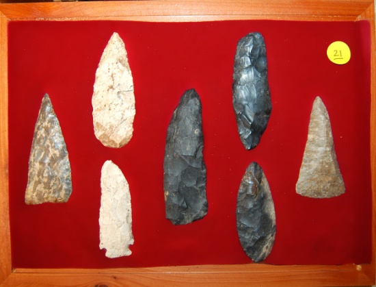 7 Field Found Flint Knives found in Ashland Co., Ohio.  Largest is 4 1/8".