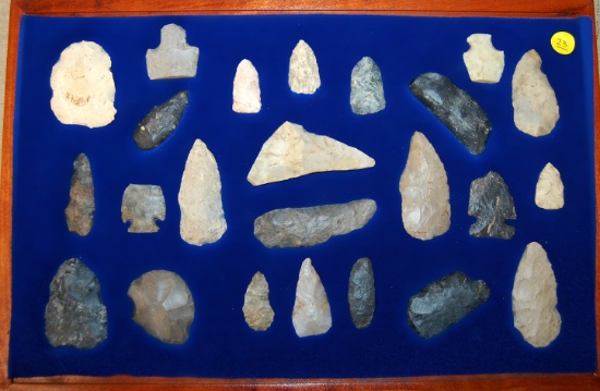 24 Field Found Assorted Flint Artifacts found in Ashland Co., Ohio.  Largest is 3 3/4".