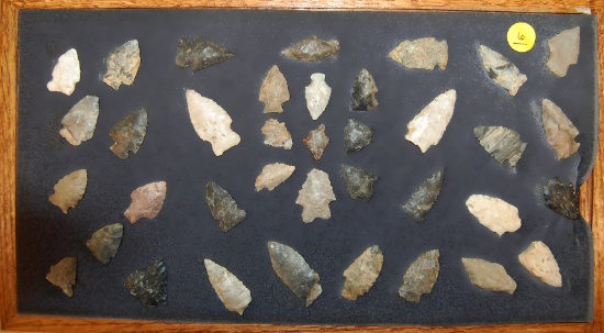 37 Field Found Arrowheads from Ashland Co., Ohio.  Largest is 1 7/8".
